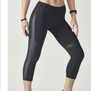 Fabletics Black Capri (leather details) legging